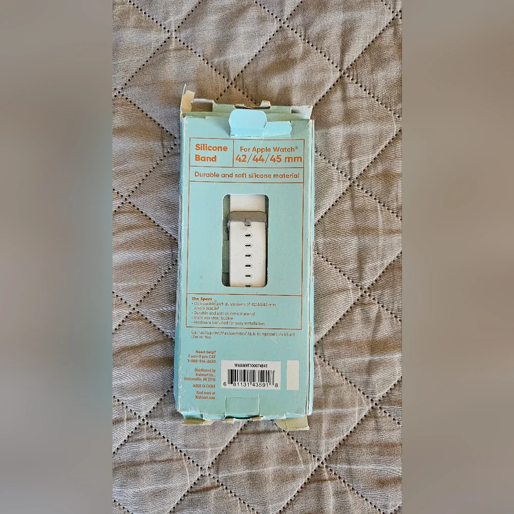 White Silicone watchband for Apple watch, size 42/44/45mm